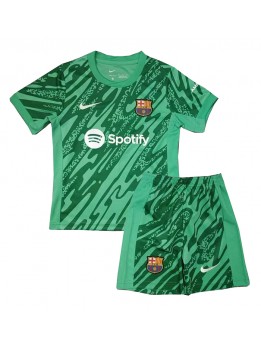 Billige Barcelona Keeper Bortedraktsett Barn 2024-25 Kortermet (+ Korte bukser)